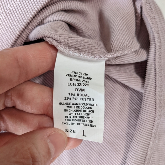 BKE Red Tie Chest Nude Pink Tunic Length Top Neutral Minimalist Size Large - Picture 6 of 8